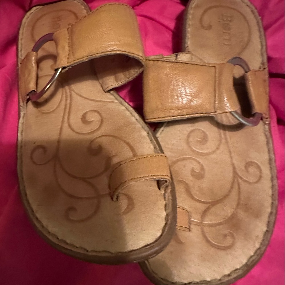 BORN Leather toe ring sandals- 2 pair